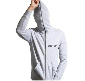Sweat à capuche entièrement zippé personnalisé avec logo, en coton de haute qualité, pour homme, hiver, écologique, impression personnalisée, polaire - Product Image 6