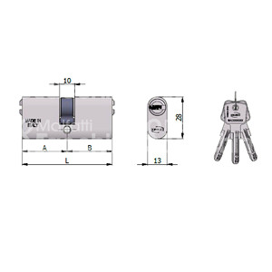 CILINDRO OVALADO SEGURIDAD Níquel satinado 3 Llaves - Product Image 1