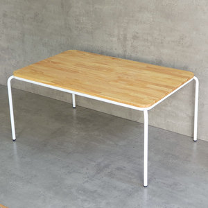 Mesa de Jardín de Infancia de Diseño Minimalista KGD029 100x60cm con Tablero de Madera y Patas de Hierro Multicolores para Uso en Exteriores, Escuelas o Dormitorios - Product Image 3