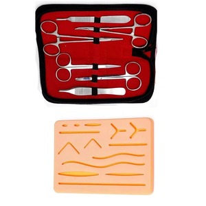 Kit de práctica de silicona para estudiantes con estuche negro, kit de sutura personalizado, instrumento médico, sutura médica profesional para la piel - Product Image 2