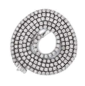 Testeur de Diamant GRA Hip Hop S925 Argent Glacé Bling 3 Rangées 14mm-20mm VVS Moissanite Chaîne à Maillons Cubains pour Hommes 16mm 18mm - Product Image 2