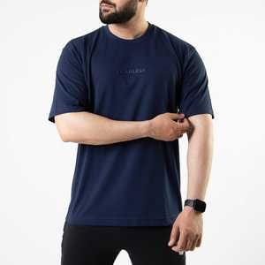 Camiseta de Algodón Personalizada de Lujo para Hombre, Estilo Urbano 3D, Cuello Redondo Acordonado, Secado Rápido, Hombros Caídos, 280 GSM, Ropa Deportiva Larga - Product Image 3