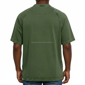 Camiseta Henley Extra Grande Personalizada para Hombre, Algodón Lavado, Manga Corta, Alta Calidad, Ligera, Secado Rápido, Fabricante OEM ODM - Product Image 2