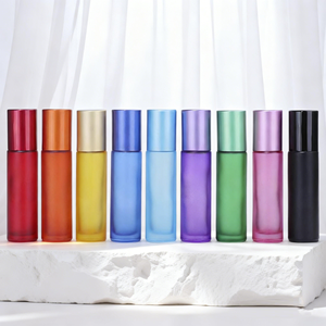 Flacone Roll-on Vuoto per Oli Essenziali, Rosa, Viola, Verde, Blu, Rosso, Tubetto Cosmetico 10ml, Flacone Roll-on in Vetro per Profumi e Prodotti Skincare - Product Image 1