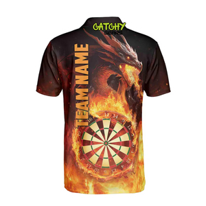 Vente en gros de t-shirts polo à séchage rapide personnalisés de grande taille vêtements de sport de conception de fléchettes de mode avec technique d'impression par sublimation - Product Image 3