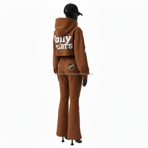 <b>Womens</b> winter tracksuit premium quality 320 gsm <b>fleece</b> cotton polyester brown hoodie <b>jogger</b> puff print logo Tracksuits Plus size - Product Image 5