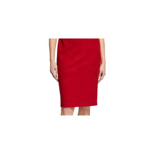 Abito midi a tubino in camoscio rosso comodo da donna Anne Klein, taglia 6 - Silhouette a tubino - Product Image 3