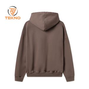 Professionnel en gros 600gsm broderie coton pull à capuche Vintage mode coupe ample confortable sweatshrits avec poche kangourou - Product Image 2