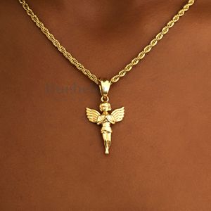 Cute Baby Angel Necklace 925 Silverv 18K Chapado en oro Resistente al agua Regalo para mujeres Angel Pendant - Product Image 1
