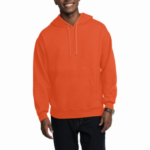Sweat à capuche polo orange personnalisé pour hommes avec tissu polaire doux, design pull élégant et option logo brodé - Product Image 6