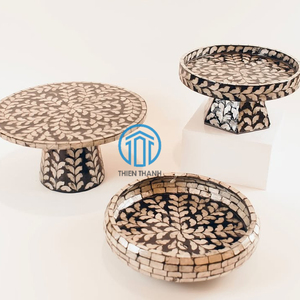 Bandeja redonda de nácar de lujo, placa de concha hecha a mano, mosaico, regalo de Ramadán, decoración del hogar para Oriente Medio - Product Image 3