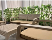 Meilleures ventes Ensemble de canapés de patio en résine K/D, mobilier de jardin en rotin d'intérieur/extérieur, ensemble en rotin de bois pour les ventes en ligne, patio d'hôtel, jardin