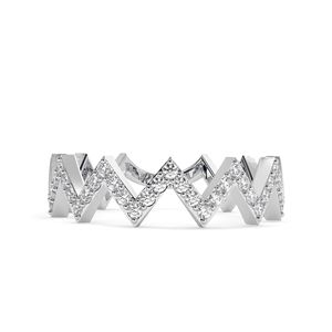 Anillo de compromiso de Halo oculto trenzado de diamante de corte redondo para mujer - Product Image 3