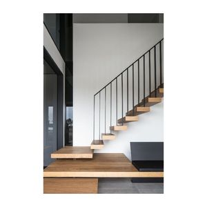 Ace Design moderno scala interna galleggiante <span class=keywords><strong>in</strong></span> <span class=keywords><strong>legno</strong></span> massiccio gradini con sistema di ringhiera <span class=keywords><strong>in</strong></span> vetro - Product Image 3
