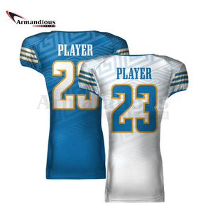 Dernier modèle de maillot de football américain unisexe imprimé bon marché haut de gamme respirant produit avec option grande taille uniforme américain - Product Image 2
