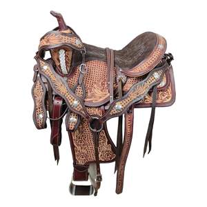 Vente en gros sur mesure selles de course de baril faites à la main en cuir véritable selles de cheval Western de qualité supérieure selles de rodéo Cowboy Tack - Product Image 1