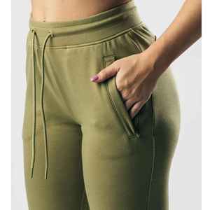 Logo personnalisé OEM Pantalon de jogging Slim Fit pour femmes Hiver décontracté Gym Fitness Jogging jambe large taille moyenne devant plat pour les sports - Product Image 5