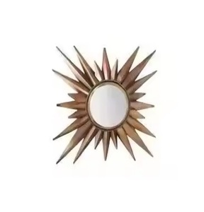 Espejo de metal moderno para decoración del hogar con forma de flor dorada decorativa con forma de pared redonda grande - Product Image 3