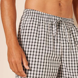 Pijamas de Algodón 100% para Hombre, Ropa de Dormir, Diseño a Cuadros, Pantalones Estampados con Cintura Ajustable, Pijama de Franela - Product Image 3