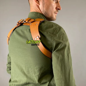 Men's Adjustable Leather <b>Suspenders</b> Unique Style And Comfort - Product Image 3