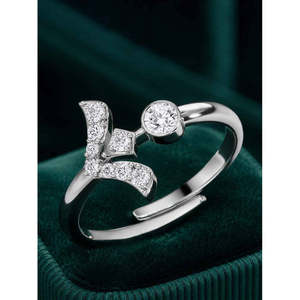 Anillos de Plata de Ley 925 de Primera Calidad para Mujer, Chapados en Rodio con Diamantes o Circonitas, Diseño Numérico, Joyería para Hombre - Product Image 2