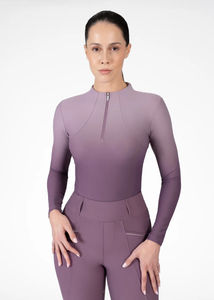 Camiseta de equitación para mujer, atlética, ligera, transpirable, de tela elástica, que absorbe la humedad, cómoda, servicio OEM - Product Image 4