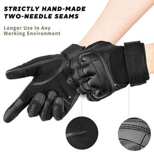 SALVA LEATHER Full Finger PU Racing Gloves Adjustable Wrist Strap Touchscreen Windproof Non Slip Outdoor Activities Unisex Wear - Product Image 3