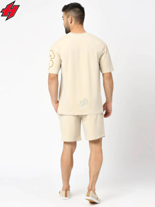 Ensembles de vêtements d'extérieur Ventes tricotées Ensembles courts pour hommes 100% coton Tenues 2 pièces Survêtements d'été à la mode Ensembles de t-shirts décontractés pour hommes - Product Image 4