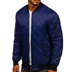 Chaqueta Bomber de invierno ajustada informal sólida para hombre con logotipo frontal de tela de lona impermeable y transpirable - Product Image 2