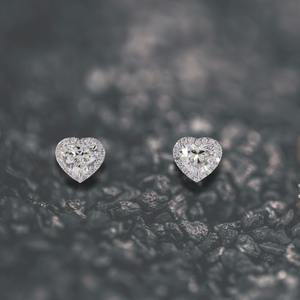 Pendientes de diamantes cultivados en laboratorio con forma de corazón de 2,37 quilates, oro blanco de 14 quilates, VVS VS EF, joyería fina brillante para mujer, regalo romántico - Product Image 1