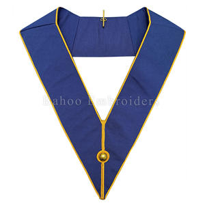 COLLAR DESNUDO PROVINCIAL DE ARTESANÍA MASÓNICA-TRENZADO DORADO EN AMBOS BORDES Y BOLA DORADA EN FRONTAGE - Product Image 1