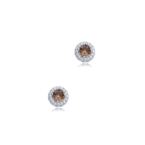 Boucles d'oreilles clous en argent sterling 925, forme ronde, design CZ, pierre Sultanite, fabrication artisanale turque, vente en gros - Product Image 3