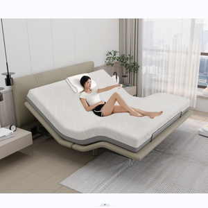 <span class=keywords><strong>Lit</strong></span> électrique réglable ergonomique King Size avec revêtement en cuir, lumière à capteur et <span class=keywords><strong>tête</strong></span> <span class=keywords><strong>de</strong></span> <span class=keywords><strong>lit</strong></span> amovible - Product Image 3