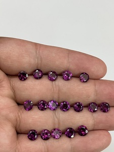 Lot de pierres précieuses en grenat rhodolite rose naturel certifié IGI, forme ronde de 7 mm, calibrées, par Sadiya International - Product Image 4