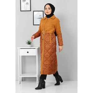 Manteau en laine pour femme avec détails à lacets, élégante doudoune - Product Image 1