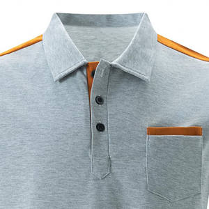 Haute qualité à manches courtes affaires Golf polos respirant été Polyester tissu brodé hommes polos bouton - Product Image 4