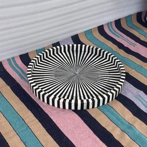 Bandeja de mesa de cena con forma de rectángulo redondo personalizado resina de alta calidad y incrustaciones de hueso de flora platos para servir ágata diseño atractivo - Product Image 2