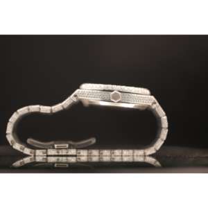 Montre mécanique analogique en acier inoxydable avec cristal de saphir, personnalisée avec des diamants de moissanite VVS, testée, style business, tendance - Product Image 5