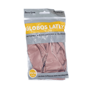 Palloncini in lattice Party Love 45cm Rosa Opaco 6 pezzi in sacchetto decorativi - Product Image 2