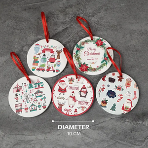 Adorno de Navidad redondo de sublimación en blanco ecológico para el hogar, el Hotel y la decoración de la pared, artículo colgante atractivo para Navidad - Product Image 4