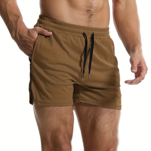 Pantalones cortos deportivos personalizables de longitud media para hombre, tela estampada de malla de secado rápido, informal, poliéster, lado, algodón, bordado, antiarrugas - Product Image 1