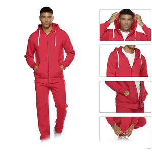 Alta calidad Full Zip Athletic Gym Jogging personalizado invierno para hombres 2 piezas Chándales casuales para hombres Diseño Hombres Trajes de chándal - Product Image 3