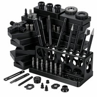 Porte-stylo en aluminium usiné CNC sur mesure, organisateur de bureau en métal anodisé noir pour un rangement de bureau haut de gamme