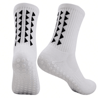 Chaussettes de sport pour hommes, personnalisées avec logo, antidérapantes, antibactériennes, épaisses, pour le football, avec grip