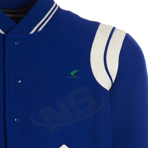 Veste d'hiver Letterman de couleur unie à col montant pour l'extérieur pour hommes vente en gros de vêtements de mode légers et coupe-vent personnalisés - Product Image 6