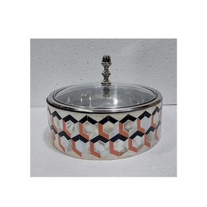 Marmite de service en bois et en vadrouille faite à la main avec couvercle en verre pour la maison, l'hôtel et le restaurant - Product Image 2