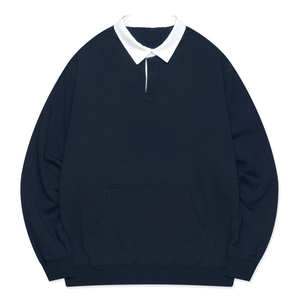 Sweat-shirts polo de haute qualité et écologiques pour hommes, maillot de couleur unie avec logo personnalisé, maillot à la mode pour l'hiver, nouveauté - Product Image 1
