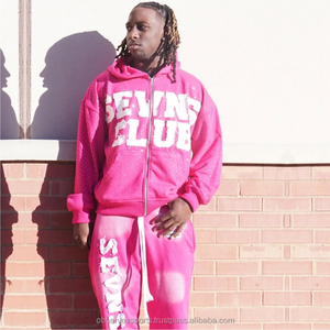 Ensemble sweat à capuche et pantalon de survêtement unisexe personnalisé Streetwear respirant pantalon de jogging multicolore à la chaleur hivernale lourde - Product Image 6