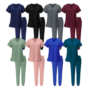 Factory Hospital Custom Logo Beauty Salon V-Neck Jogger Casual Two-Piece <b>Doctor</b> Stretch Nursing Medical Figs Scrubs Uniforms <b>Set</b> - Product Image 5