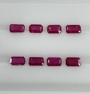 Rubí Birmano Natural de Primera Calidad, Calentado, Corte Octogonal de 3x5 mm, Color Rojo Rosado, Gema Suelta para Hacer Pulseras y Pendientes - Product Image 1